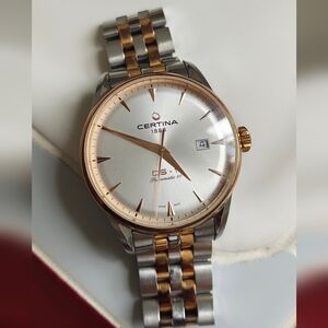 Certina DS-1 Two-Tone Silver and Rose Gold Powermatic 80